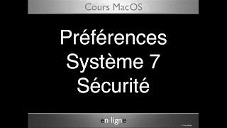 15 MacOS Préférence Système 7 Sécurité