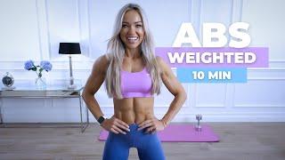 10 MIN WEIGHTED ABS - Dumbbell Ab Workout  Caroline Girvan