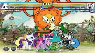 My Little Pony vs Cuphead AK1 BLUE VS RED 4v4 MUGEN Battle #10 Series