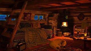 Relaxing Blizzard with Fireplace Crackling  Deep Sleep fall Asleep from Insomnia Sleep Better