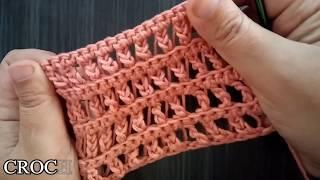 جديد غرز الكروشيه التركية  كروشيه غرزة السلاسل الثلاثية المتوازية  Crochet Stitches tutorial