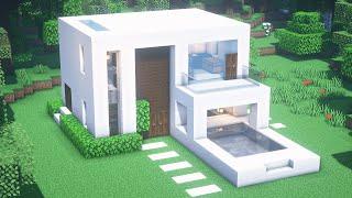 Minecraft  How to Build a Villa With Pool - Minecraft House Tutorial