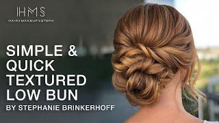 Simple & Quick Textured Low Bun by Stephanie Brinkerhoff  Kenra Professional