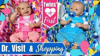 Reborn Twins Doctors Visit & Shopping Haul With Kate & Nate