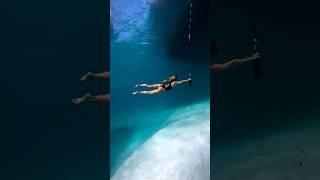 Dangling in strong ocean current on breath hold ️ ft Yanita Yancheva #freediving  #swimming #ocean