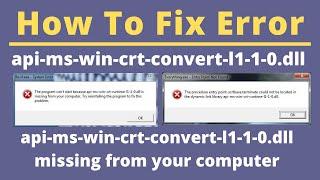 How to Fix api-ms-win-crt-convert-l1-1-0.dll Error  1-1-0.dll missing  By Guru Pakistani