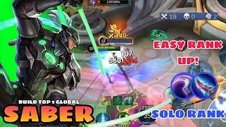 FAST RANK UP  SABER BEST BUILD 2024  SOLO RANK SABER GAMEPLAY  MOBILE LEGENDS