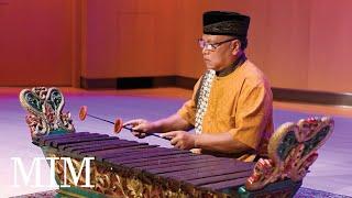 Indonesian gambang xylophone played by gamelan artist Mas Midiyanto