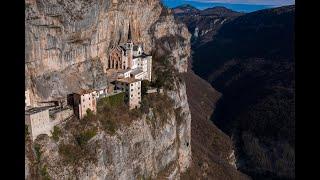 Hermitage Santuario Madonna della Corona - 4K Aerial view by Drone DJI Mavic 2