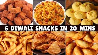 6 Quick & Easy Diwali Snack Recipes in 20 Minutes  6 Instant Diwali Snacks Recipes