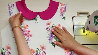 Peter pan collar cutting and stitching for beginners 