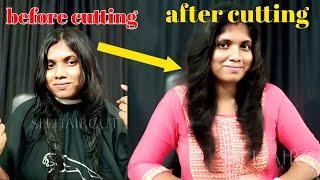 মহিলা সেলুন চুল কাটা ladies salon hair cutting ️