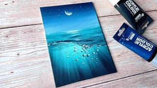 underwater aesthetic seascape painting  easy acrylic painting ideas for beginners