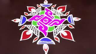 Rangoli art  karthika masam spl.diya rangoli design  karthigai deepam muggulu  rangoli by sunitha