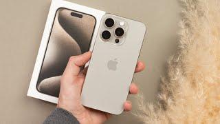 iPhone 15 Pro  Natural Titanium - Unboxing & Impressions with 14 Pro and 15 Pro Max Comparison