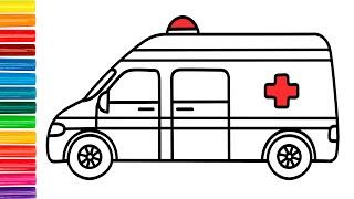 Belajar menggambar ambulans Pelajaran untuk anak-anak betapa mudahnya menggambar ambulans