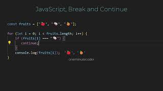 JavaScript Break And Continue