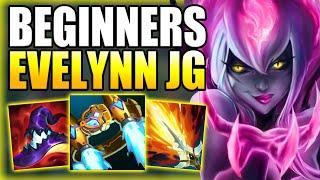 HOW TO PLAY EVELYNN JUNGLE & HARD CARRY GAMES FOR BEGINNERS IN S14 Gameplay Guide League of Legends