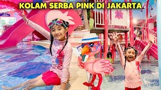 SAMANTHA BERENANG DI KOLAM SERBA PINK TROPIKANA WATERPARK JAKARTA WISATA MUDIK RAMADAN