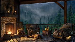 Hide In The Forest Cave When Its Rain️Relax with Soothing Rain and Fireplace sounds To Sleep Rest