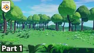 Part 1 Stylized Animated Forest Meadow ️ Blender Tutorial Series