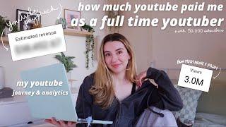 how much youtube paid me for a year as a full time youtuber  my analytics with 50K subscribers