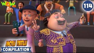 Bull Riding In Spain  Motu Patlu Season 13 Compilation 114  Motu Patlu  Cartoons For Kids #spot