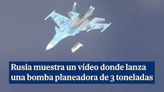 El Ministerio Defensa ruso muestra un vídeo donde lanza una bomba planeadora de tres toneladas