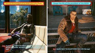 Secret dialogue with Kerry and River after V rescued the president - Cyberpunk 2077 Phantom Liberty