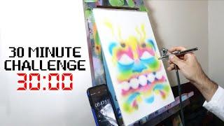 30 MINUTE ART CHALLENGE - A fun painting project in the new art studio  Airbrush & Posca Pen