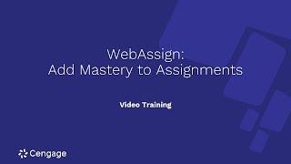 WebAssign Add Mastery to Assignments