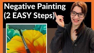 Negative Painting In Watercolor EASY 2 Step Background Tutorial