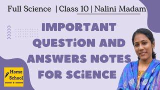 SSLC Passing Package 2023  10th standard full science important questions  Notes