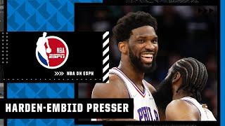 Joel Embiid and James Hardens first press conference together  NBA on ESPN