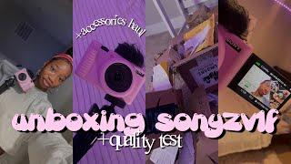 UNBOXING SONY ZV-1F *new camera* quality test accessories haul + review