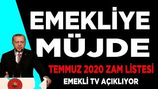 Emekli Temmuz 2020 zammı  İşte zam listesi Son dakika emekli haberleri canlı yayın EMEKLİ TV de