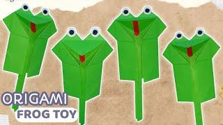 how to make a paper frog toys  origami frog 