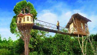 Survival Girl Living Alone Building Incredible Tree House VillageTreehouseKitchenBathtuband Well