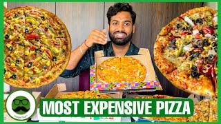 Brand Wars Most Expensive Pizza  Dominos Vs Pizza Hut  Veggie Paaji Food Challenge