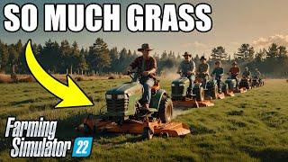 I Formed a GRASS MOWING EMPIRE on My Farm FS22 SURVIVAL #2