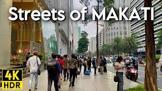  4K  Streets of Makati City Walking Tour  Street View in 4K  Metro Manila Philippines 2024