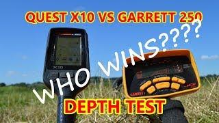 QUEST X10 Vs GARRETT ACE 250 metal detecting uk