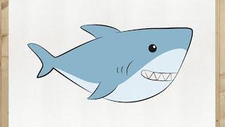 Como dibujar un Tiburón paso a paso FACIL y rapido