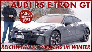 Audi RS e-tron GT 100 km Verbrauch Test - Reichweite bei Vollgas im Winter  Batterie Fakten Deutsch