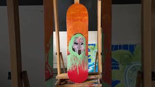 Painting an MF DOOM inspired skatedeck 