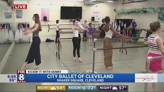 Kennys on his toes learning about City Ballet of Cleveland