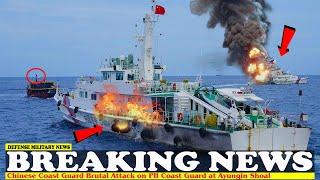 Brutal Attack Chinese Coast Guard Vessel Ramming Philippine Troops in Second Thomas Shoal