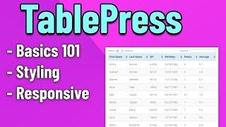 TablePress Tutorial build Beautiful Responsive WordPress Tables