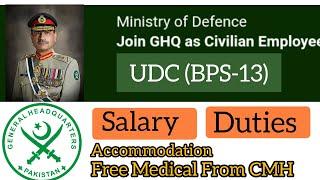 UDC Jobs in GHQ 2023  Salary  Duties  Pak Forces Jobs