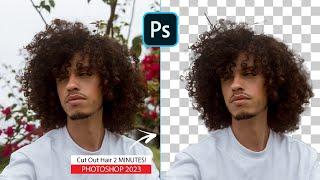 How to Cut Out Hair 2 MINUTES Photoshop Tutorial 2023 - Easy Tutorial